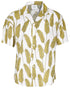 Men’s White Short Sleeve Hawaiian Shirt – Yellow Banana Leaf Print