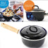 Enameled Steel Saucepan with Wooden Handle – 1.5L
