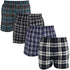 4 Pack Assorted Men Woven Check Boxer
