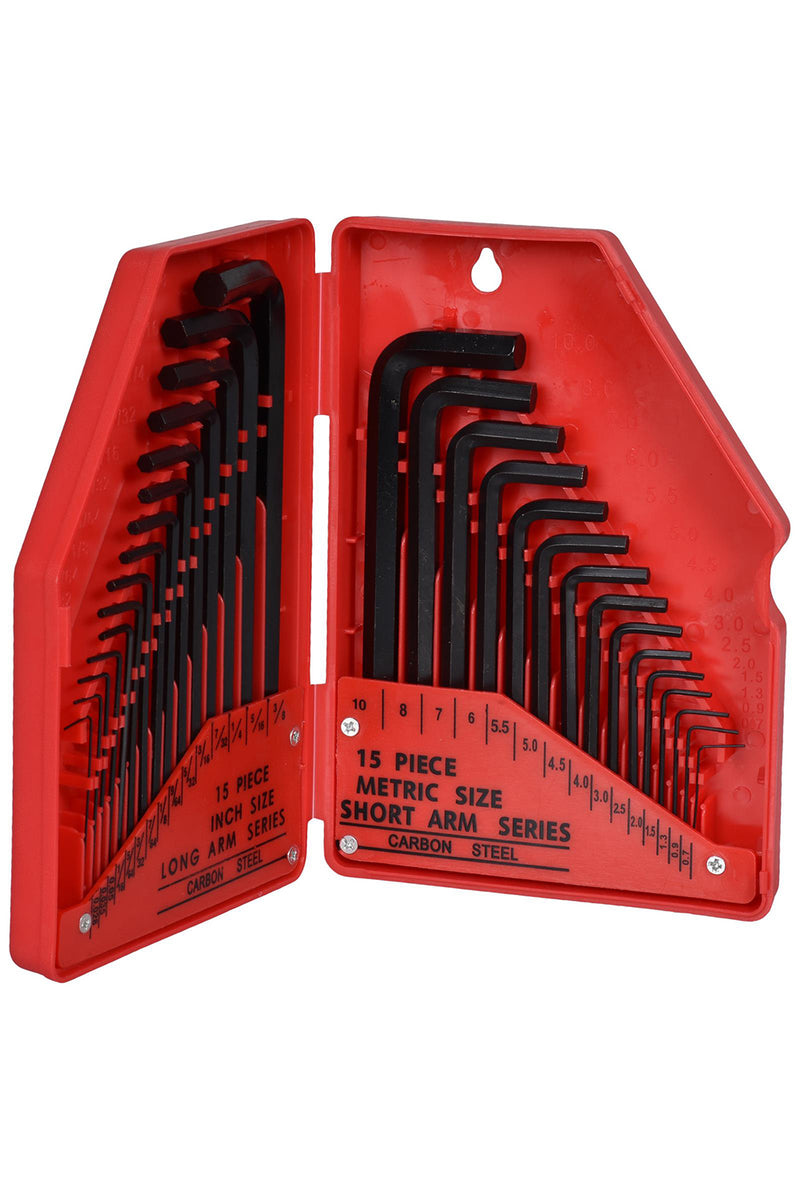 10 Pack SAE & Metric Hex Allen Key Wrench Set 5poundstuff