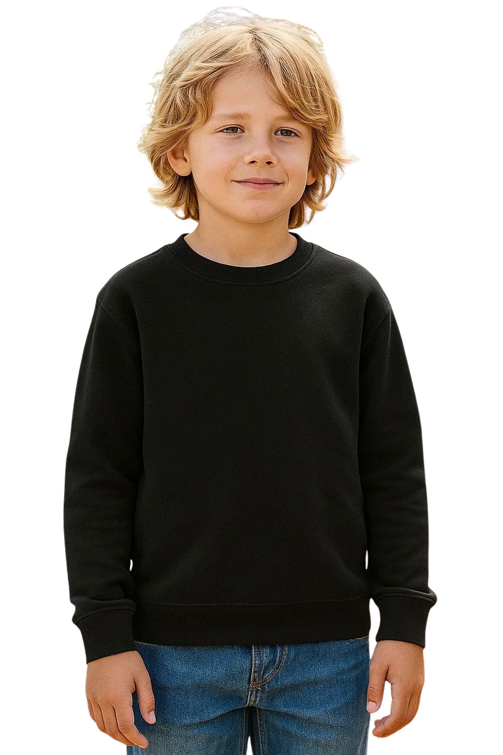 Kids Plain Crew Neck Sweatshirt