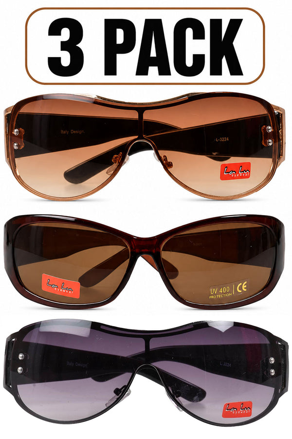 3 Pack Women’s Assorted Sunglasses | UV400 Fashion Glasses