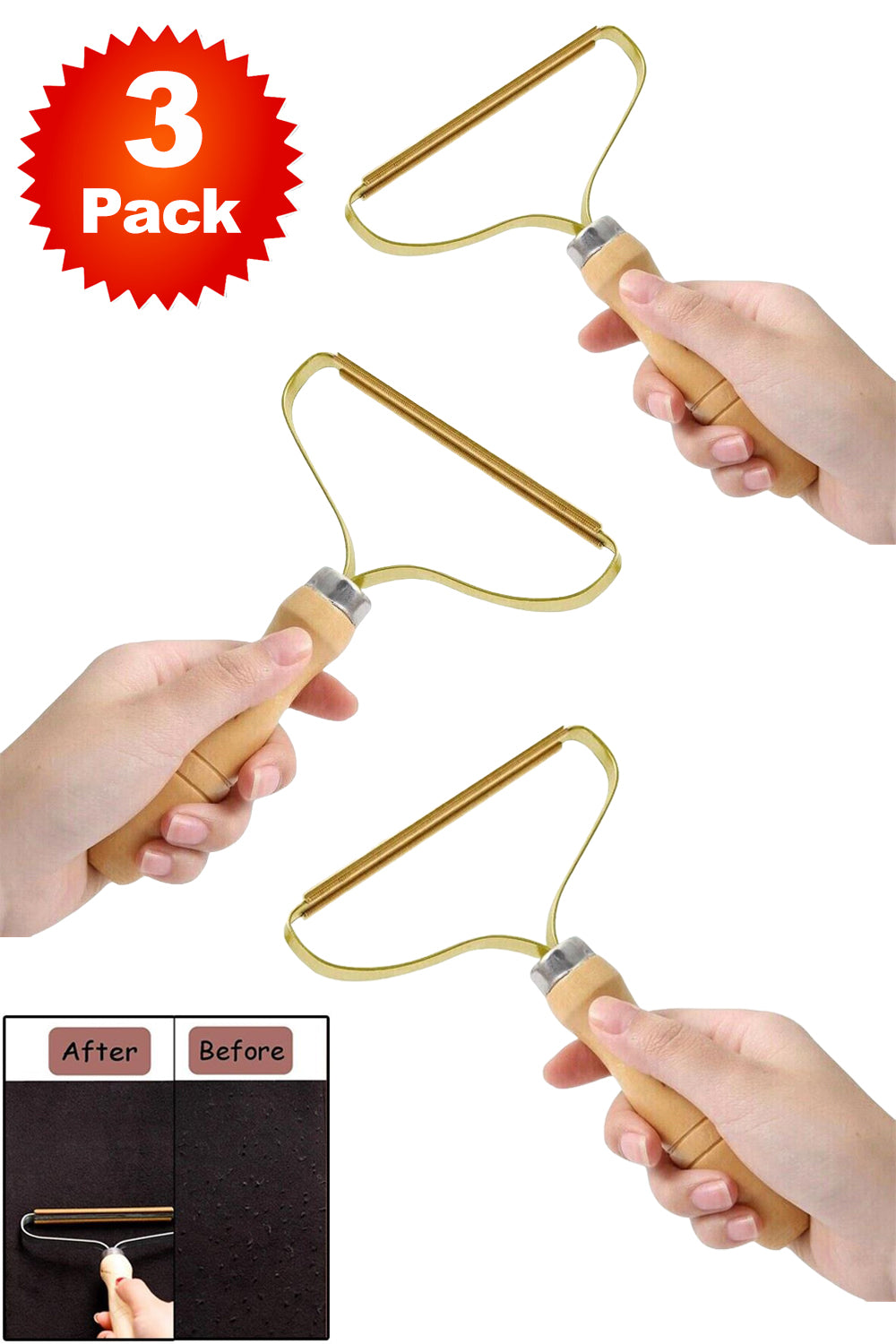 Portable Lint Remover Roller Tool 3 Pack