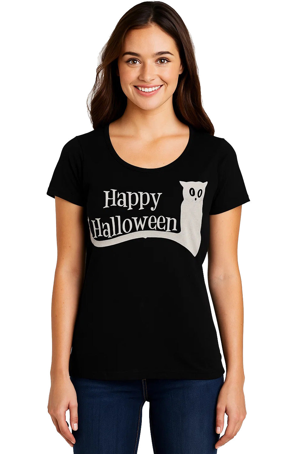 Halloween T Shirt Happy Halloween Graphic Tee Cat Design
