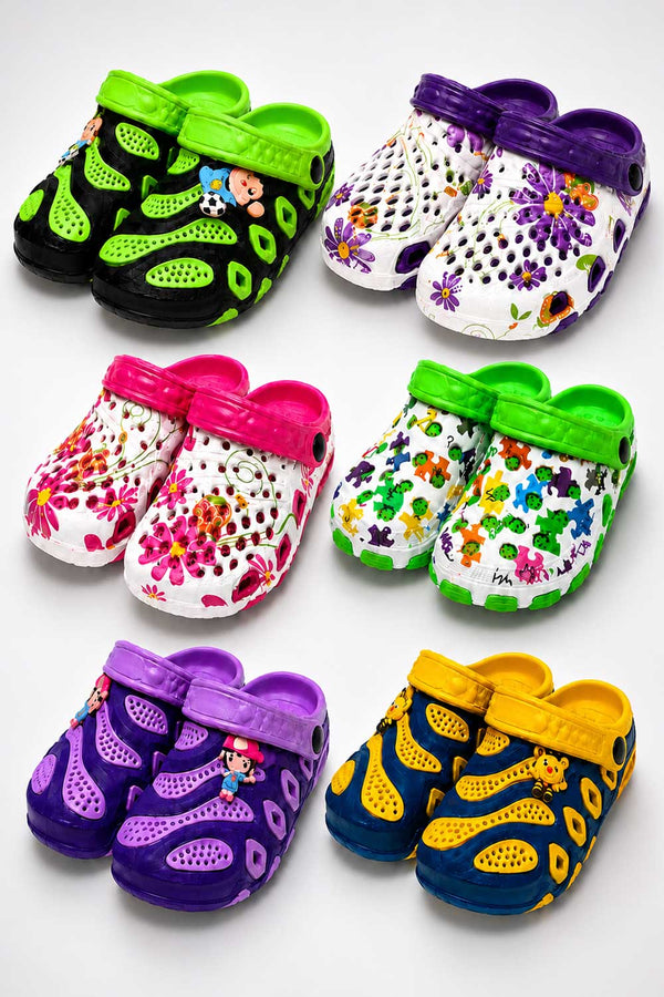 Kids Colourful Lightweight Clogs - Non-Slip Sandals