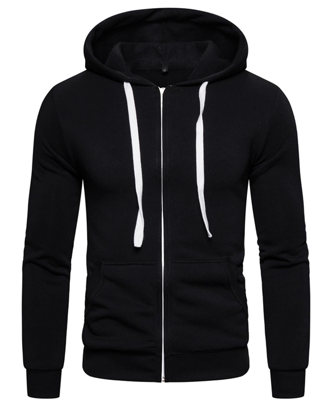Plain Fleece Zip Up Hoodie Free Same Cord