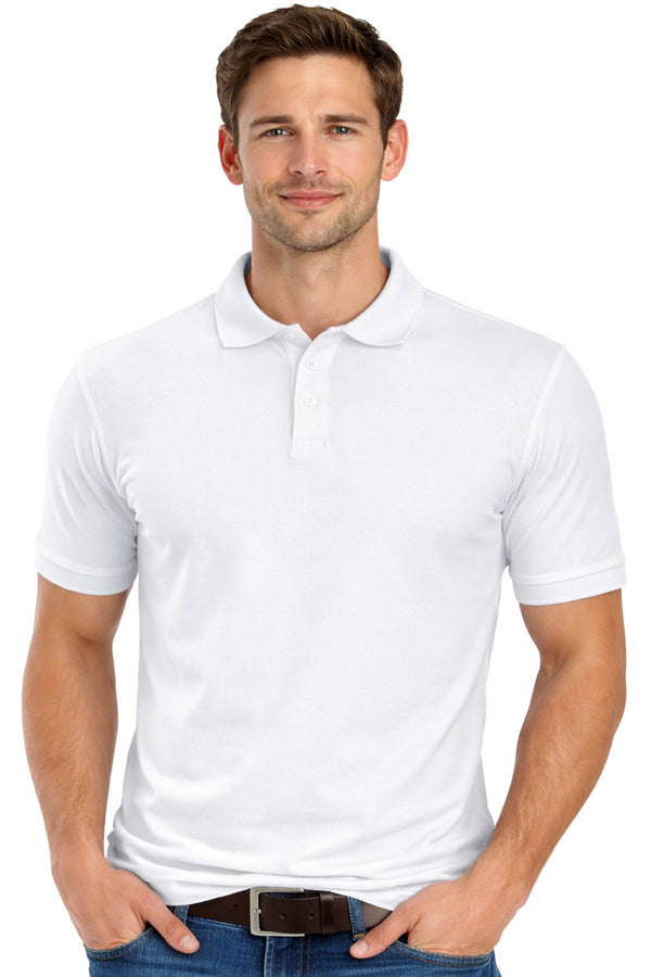 Men’s Pique Polo Shirt - Polycotton Short Sleeve Top
