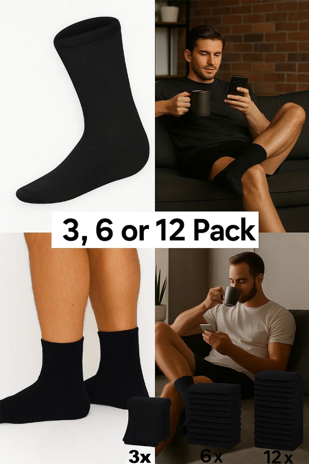 Thick Warm Thermal Socks 3 6 12 Pairs