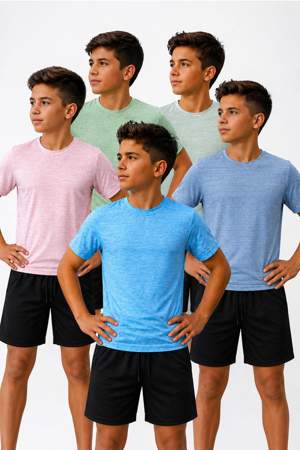Kids Lightweight Marl Crew Neck T-Shirt