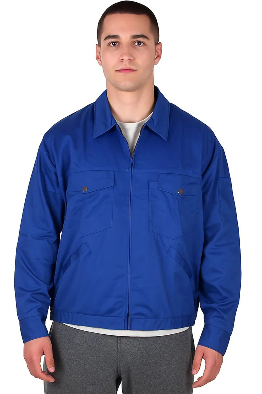 Polycotton Work Jacket – Tough & Durable Lightweight Pocket Zip Up Workwear