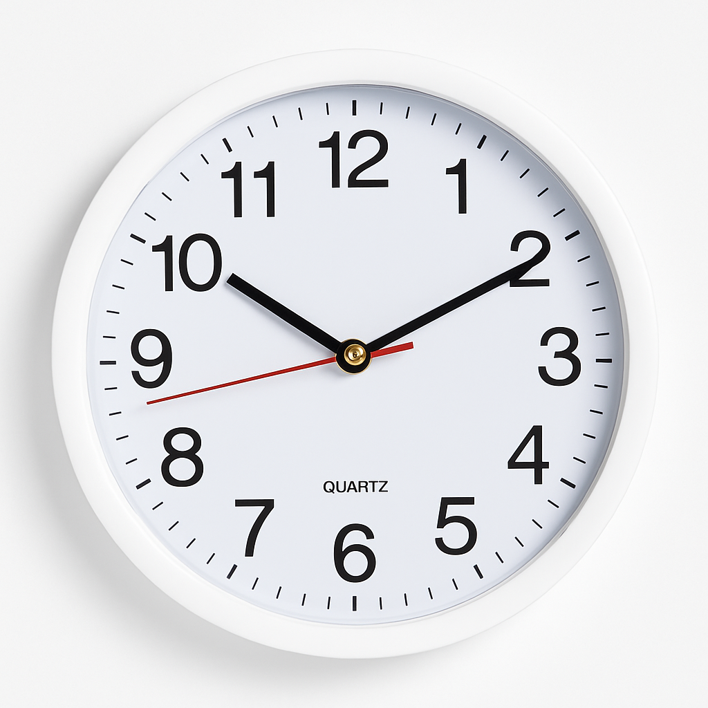 Classic Quartz Wall Clock – Silent Sweep Easy to Read Numbers Modern Round Design