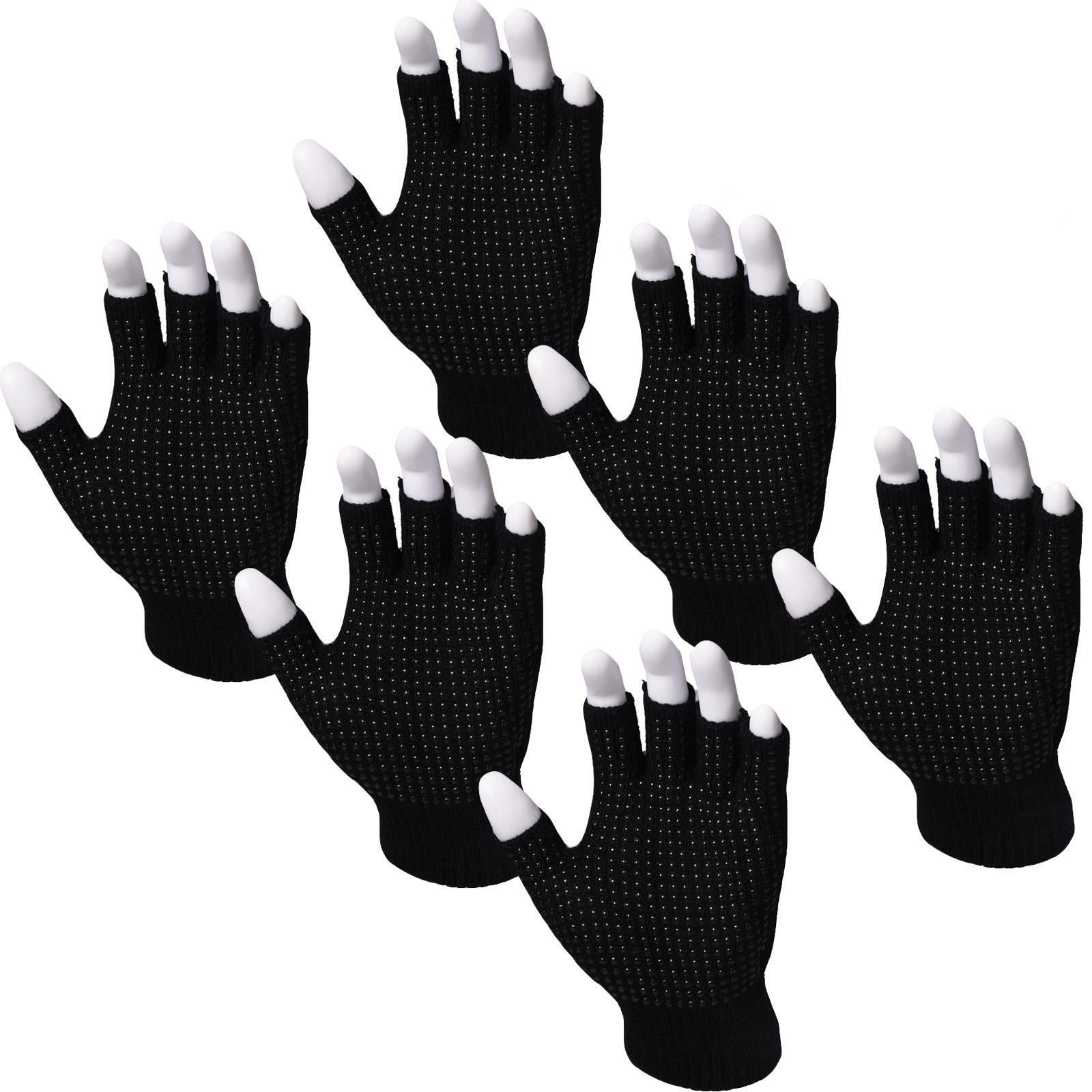 Fingerless Gripper Gloves Pack 6