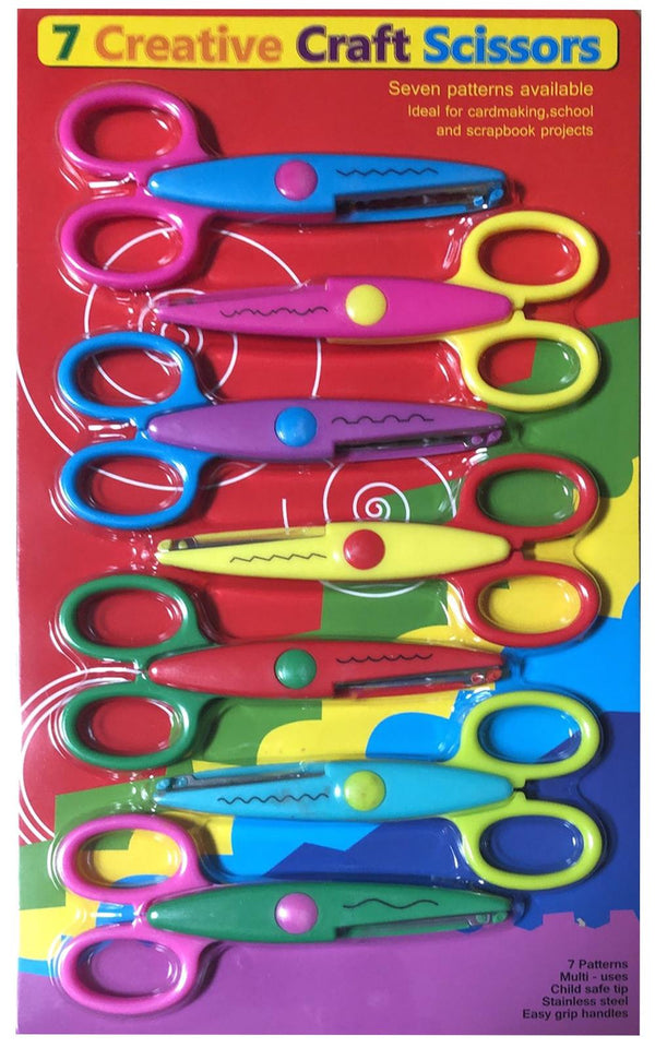 7 Colourful Creative Craft Scissors Set