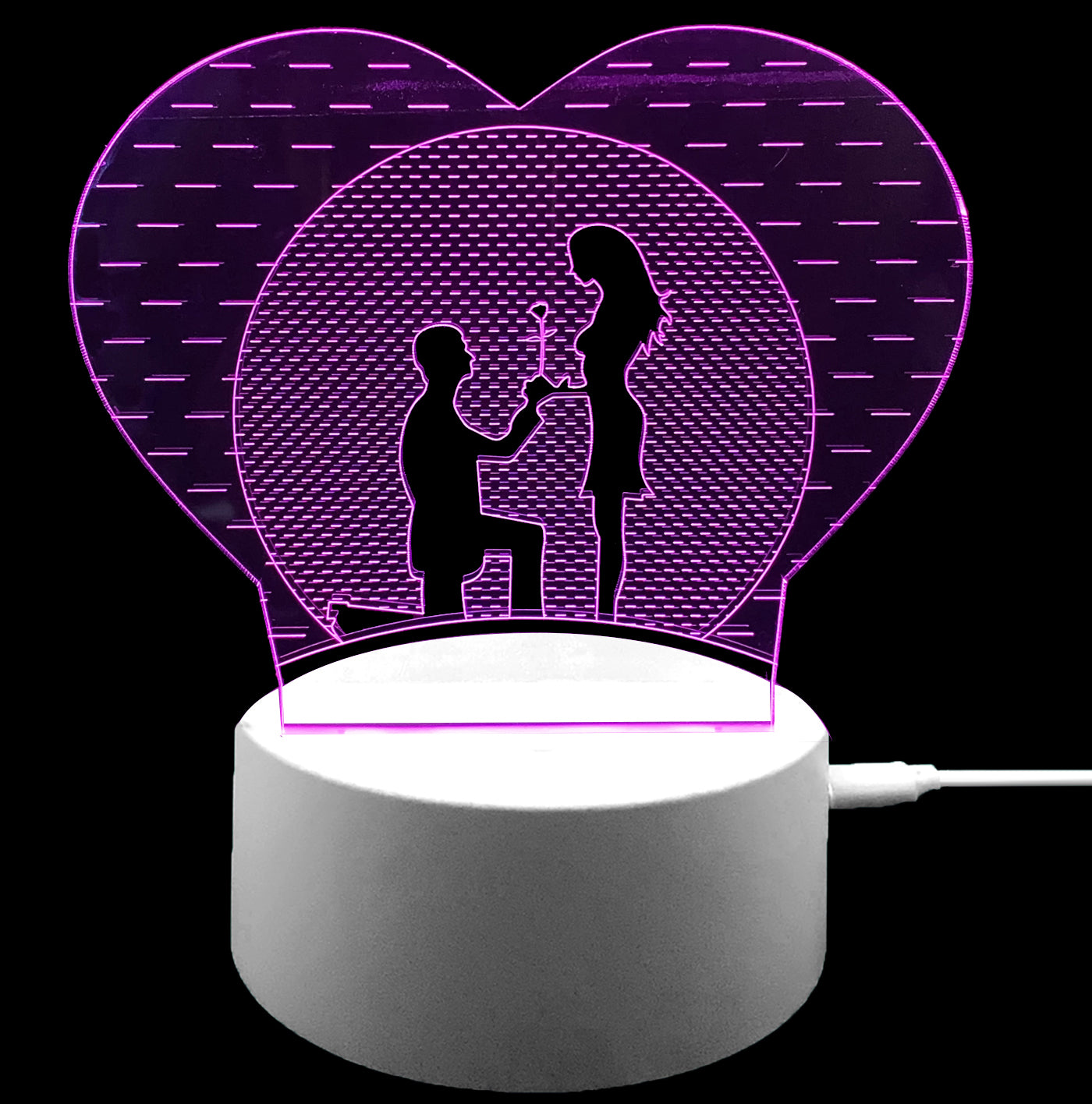 Heart 3D Illusion LED Night Lamp 7 Changing