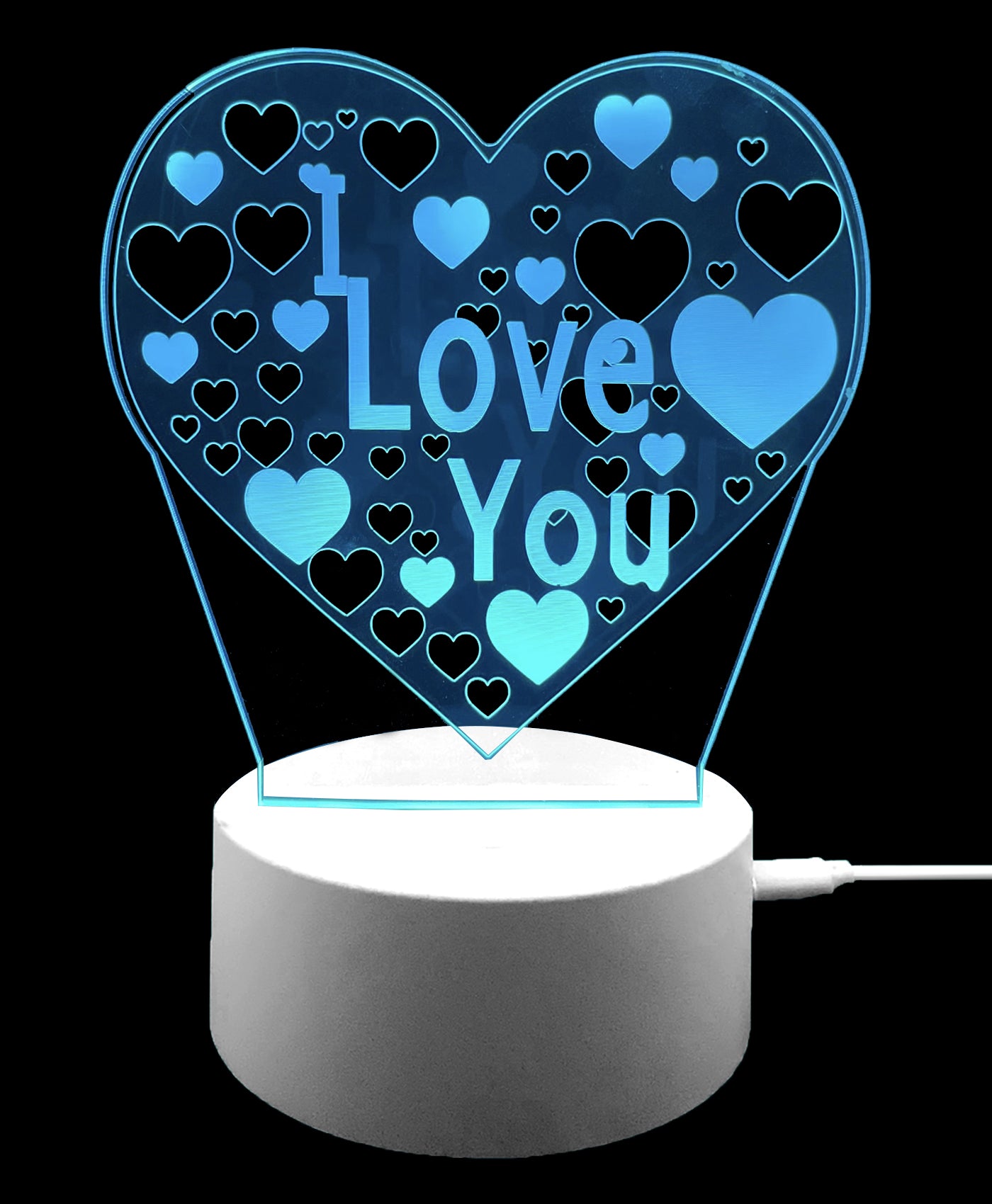 3D Illusion Night Lamp I Love You
