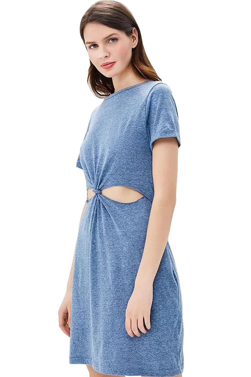 Ladies Twisted Knot Cut Out T-Shirt Dress – 5poundstuff