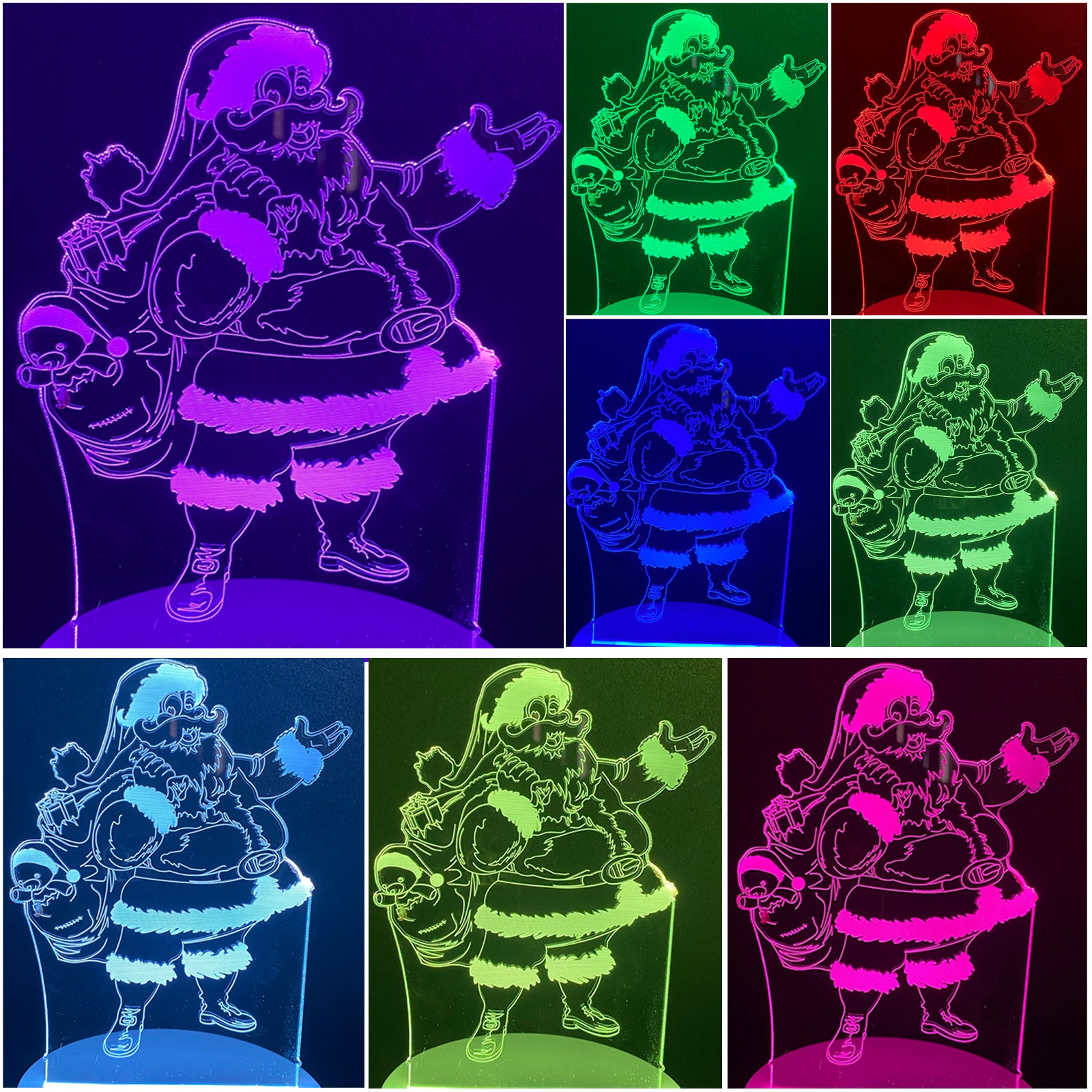 3D Illusion Night Lamp Santa