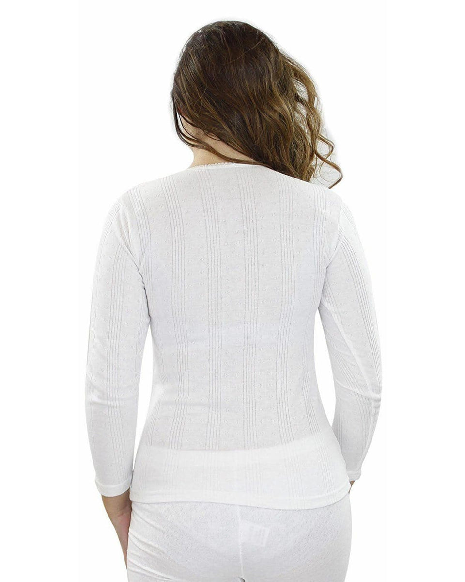 Women Long Sleeve White Thermal Set – 5poundstuff