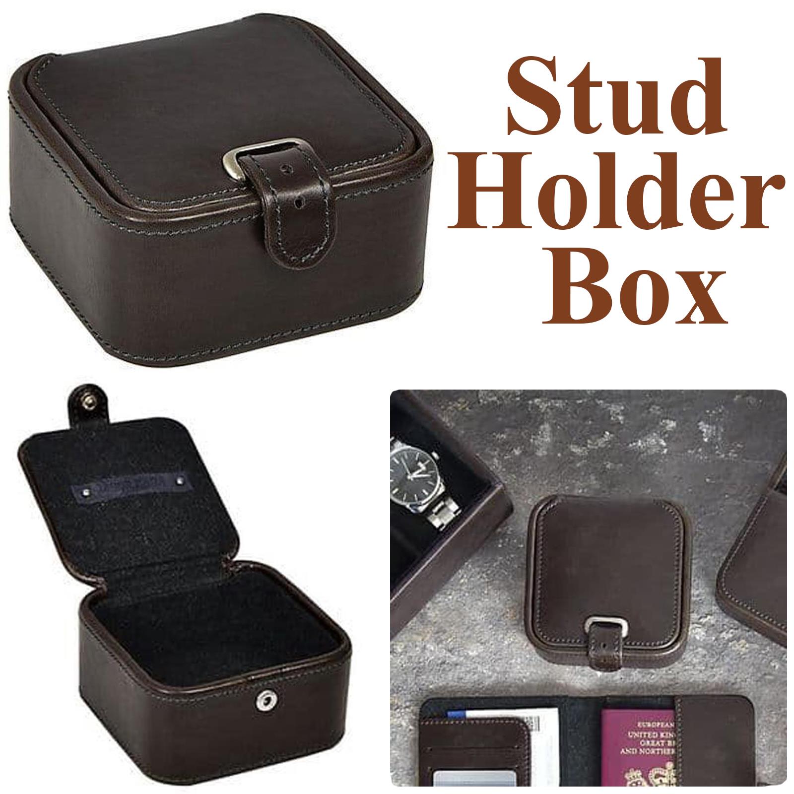 Leather Effect Stud Holder Gift Box