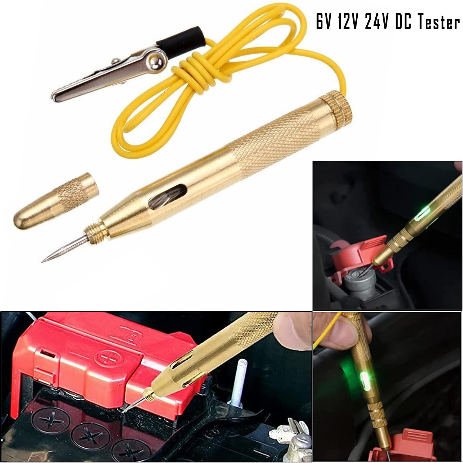 6 12V Car Circuit Voltage Tester LED Probe & Crocodile Clip